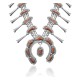 .925 Sterling Silver Certified Authentic Navajo Native American Coral Necklace 35142