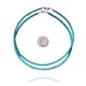 .925 Sterling Silver Certified Authentic Navajo Native American 2 strand Magnesite Necklace 35145
