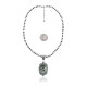 Sun .925 Sterling Silver Certified Authentic Handmade Navajo Native American Natural Turquoise Necklace 35146