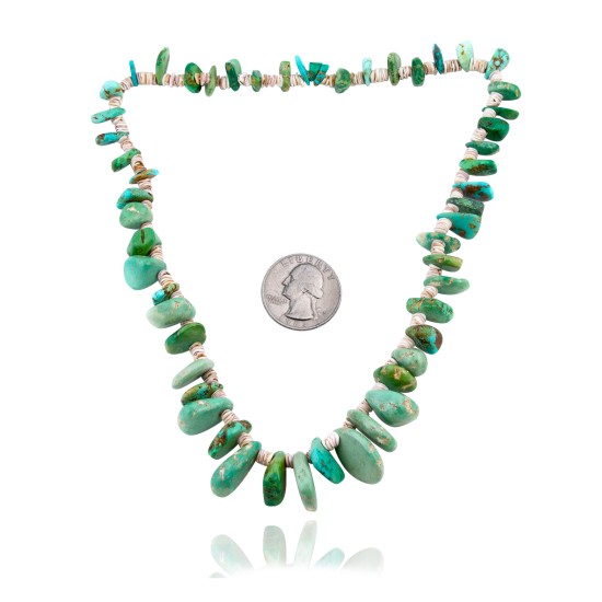 .925 Sterling Silver Certified Authentic Navajo Native American 1 strand Natural Turquoise Necklace 35143 .925 Sterling Silver Certified Authentic Navajo Native American 1 strand Natural Turquoise Necklace 35143
