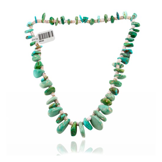 .925 Sterling Silver Certified Authentic Navajo Native American 1 strand Natural Turquoise Necklace 35143 .925 Sterling Silver Certified Authentic Navajo Native American 1 strand Natural Turquoise Necklace 35143