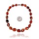 .925 Sterling Silver Certified Authentic Navajo Native American 1 strand Amber Necklace 35144