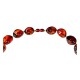 .925 Sterling Silver Certified Authentic Navajo Native American 1 strand Amber Necklace 35144