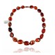 .925 Sterling Silver Certified Authentic Navajo Native American 1 strand Amber Necklace 35144