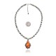 Sun .925 Sterling Silver Certified Authentic Handmade Navajo Native American Spiny Oyster Necklace 35149