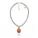 Sun .925 Sterling Silver Certified Authentic Handmade Navajo Native American Spiny Oyster Necklace 35149