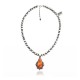 Sun .925 Sterling Silver Certified Authentic Handmade Navajo Native American Spiny Oyster Necklace 35149