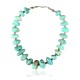 .925 Sterling Silver Certified Authentic Navajo Native American 1 strand Natural Turquoise Necklace 35150