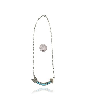 Arrow .925 Sterling Silver Certified Authentic Handmade Navajo Native American Natural Turquoise Necklace 35151 Arrow .925 Sterling Silver Certified Authentic Handmade Navajo Native American Natural Turquoise Necklace 35151