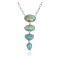 Swirl .925 Sterling Silver Certified Authentic Handmade Navajo Native American Natural Turquoise Necklace 35155