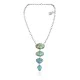 Swirl .925 Sterling Silver Handmade Navajo Native American Natural Turquoise Necklace 35155 Swirl .925 Sterling Silver Handmade Navajo Native American Natural Turquoise Necklace 35155