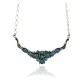 Butterfly .925 Sterling Silver Certified Authentic Handmade Navajo Native American Natural Turquoise Necklace 35156