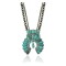 .925 Sterling Silver Certified Authentic Navajo Native American Natural Turquoise Necklace 35160
