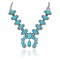 .925 Sterling Silver Certified Authentic Navajo Native American Natural Turquoise Necklace 35161
