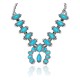.925 Sterling Silver Certified Authentic Navajo Native American Natural Turquoise Necklace 35161