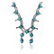 .925 Sterling Silver Certified Authentic Navajo Native American Natural Turquoise Necklace 35162