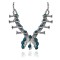 Feather .925 Sterling Silver Certified Authentic Handmade Navajo Native American Turquoise Necklace 35164