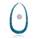 .925 Sterling Silver Certified Authentic Navajo Native American 1 strand Graduated Magnesite Necklace 35165