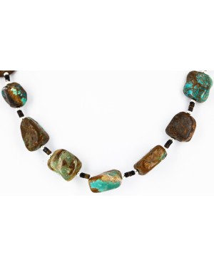 Certified Authentic Navajo .925 Sterling Silver Natural Turquoise Native American Necklace 790105-1 Certified Authentic Navajo .925 Sterling Silver Natural Turquoise Native American Necklace 790105-1