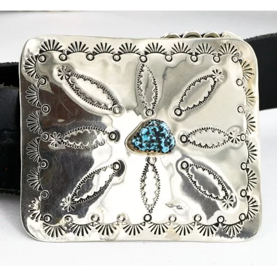 Navajo Nickel Copper Natural Turquoise Concho Belt 19157