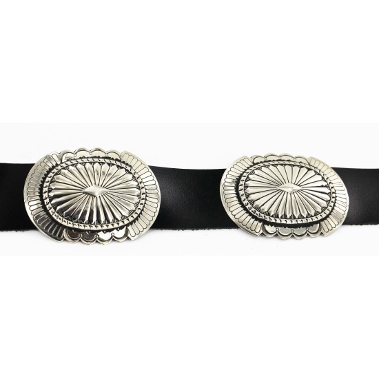 Certified Authentic Navajo Nickel Copper Natural Turquoise Concho Belt 19157