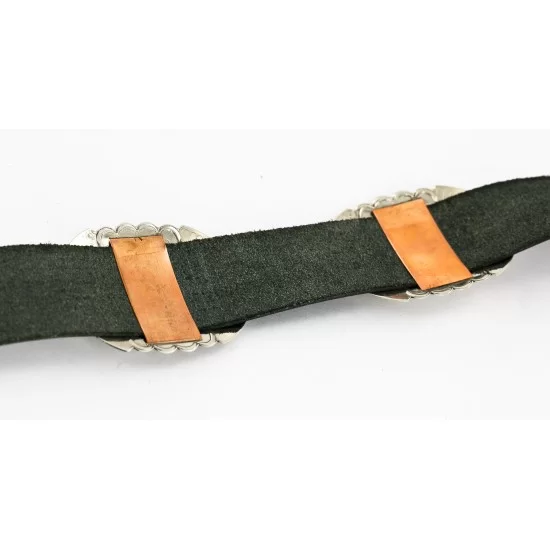 Navajo Nickel Copper Natural Turquoise Concho Belt 19157