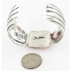 Handmade Horse Certified Authentic Navajo Pure Nickel Copper Native American Bracelet Natural Black Onyx 12844-5
