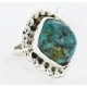 .925 Sterling Silver Handmade Certified Authentic Navajo Natural Turquoise Native American Ring  17000-2