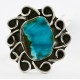 925 Sterling Silver Handmade Certified Authentic Navajo Natural Turquoise Native American Ring  17000-6