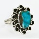 925 Sterling Silver Handmade Certified Authentic Navajo Natural Turquoise Native American Ring  17000-6