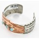 Handmade Horse Certified Authentic Navajo Pure Nickel Copper Native American Bracelet Natural Turquoise 12844-2