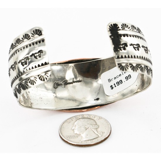 Handmade Horse Certified Authentic Navajo Pure Nickel Copper Native American Bracelet Natural Turquoise 12844-2