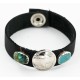 Handmade LEATHER Certified Authentic Vintage Style Buffalo Nickel Navajo .925 Sterling Silver Natural Turquoise Native American Bracelet 12836-2