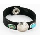 Handmade LEATHER Certified Authentic Vintage Style Buffalo Nickel Navajo .925 Sterling Silver Natural Turquoise Native American Bracelet 12836-3