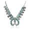Squash Blossom .925 Sterling Silver Certified Authentic Handmade Navajo Native American Natural Turquoise Necklace 35104