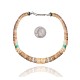 .925 Sterling Silver Certified Authentic Navajo Native American 1 strand Natural Turquoise Graduated Melon Shell Necklace 35118