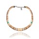 .925 Sterling Silver Certified Authentic Navajo Native American 1 strand Natural Turquoise Graduated Melon Shell Necklace 35118