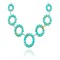 Elegant Flower .925 Sterling Silver Certified Authentic Handmade Navajo Native American Natural Turquoise Necklace 35123