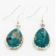 Certified Authentic Handmade Navajo .925 Sterling Silver Dangle Native American Earrings Natural Turquoise 27188-2