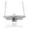 Thunderbird .925 Sterling Silver Certified Authentic Navajo Native American Natural Turquoise Necklace 35147