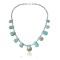 .925 Sterling Silver Certified Authentic Navajo Native American Natural Turquoise Necklace 35154