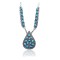 Large .925 Sterling Silver Certified Authentic Navajo Native American Natural Turquoise Necklace 35157