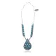Large .925 Sterling Silver Navajo Native American Natural Turquoise Necklace 35157 Large .925 Sterling Silver Navajo Native American Natural Turquoise Necklace 35157