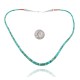 Chain .925 Sterling Silver Certified Authentic Navajo Native American 1 strand Natural Turquoise Necklace 35168
