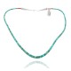 Chain .925 Sterling Silver Certified Authentic Navajo Native American 1 strand Natural Turquoise Necklace 35168