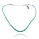 Chain .925 Sterling Silver Certified Authentic Navajo Native American 1 strand Natural Turquoise Necklace 35168