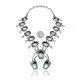 Squash Blossom .925 Sterling Silver Navajo Native American Natural Turquoise Necklace 35169 Squash Blossom .925 Sterling Silver Navajo Native American Natural Turquoise Necklace 35169