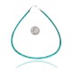 .925 Sterling Silver Certified Authentic Navajo Native American 1 strand Magnesite Necklace 35172