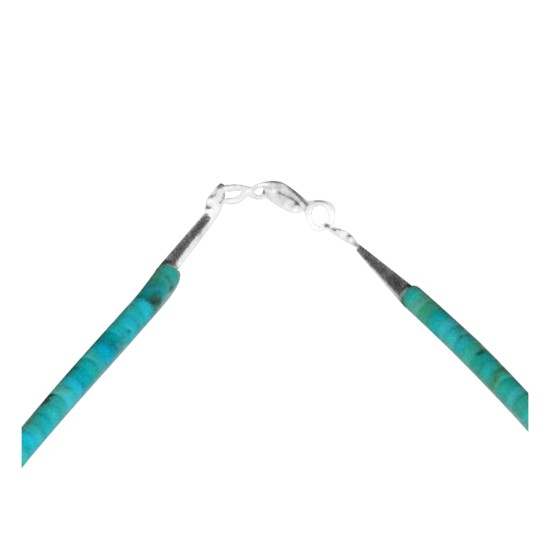 .925 Sterling Silver Certified Authentic Navajo Native American 1 strand Magnesite Necklace 35172