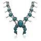 Squash Blossom .925 Sterling Silver Navajo Native American Natural Turquoise Necklace 35173 Squash Blossom .925 Sterling Silver Navajo Native American Natural Turquoise Necklace 35173
